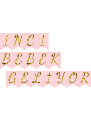 Rosy Blue Happy Birthday Banner (Kişiye Özel)