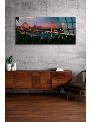 Olinpa Kırılmaz Cam Duvar Saati , Hem Tablo Hem Saat Istanbul Tasarım Ev Ofis Hediyesi