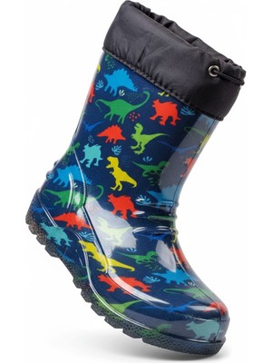 Zenege Çocuk Kürklü Yağmur ve Kar Çizmesi Su ve Soğuk Geçirmez Kaymaz Taba