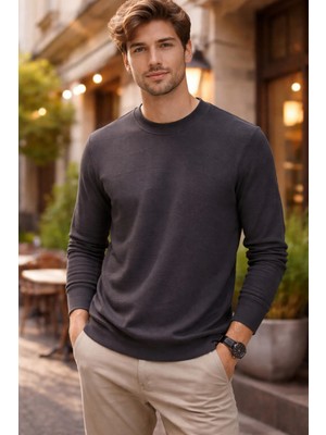 İnce Moda Giyim Erkek Basic Uzun Kollu Sweatshirt – Modern Fit