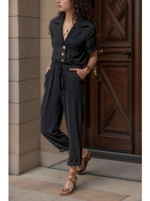 Bacc Siyah Ceket Yaka Beli Lastikli Airobin Tulum BCBSK-25700-2622