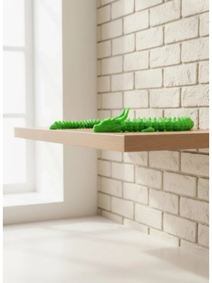 K-Yonlineticaret Yeşil Hareketli Ejderha Figürü Esnek Gövdeli Fantastik Dekor 60 cm