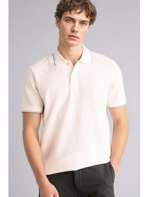 DeFacto Regular Fit Polo Yaka Waffle Kısa Kollu Polo Tişört D7932AX26SP