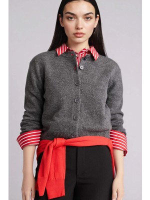 DeFacto Regular Fit Bisiklet Yaka Hırka E3654AX26SP