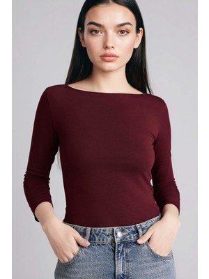 DeFacto Slim Fit Kayık Yaka Uzun Kollu Tişört G9577AX26SP