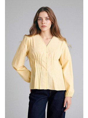 DeFacto Regular Fit Poplin Uzun Kollu Tunik H0280AX26SP