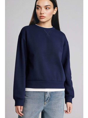 DeFacto Relax Fit Basic Düz Sweatshirt H2149AX25WN