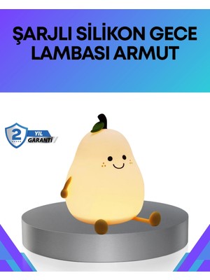 K-Yonlineticaret Modern Armut Gece Lambası Kablosuz Şarjlı LED Aydınlatma