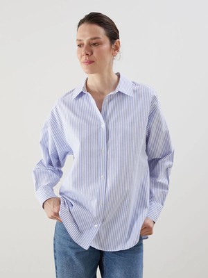 Lc Waikiki Yeni Sezon Çizgili Oxford Kadın Gömlek