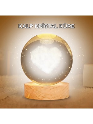 K-Yonlineticaret Kalpli LED Işıklı Cam Küre Büyük Boy Kristal Tasarım