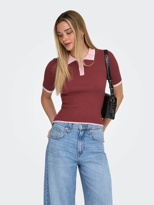 Only Onlmeddı Knitted Kırmızı Kadın T-Shirt 15363165
