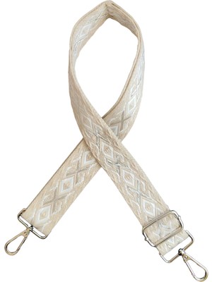 Hobicium Desenli Ayarlanabilir Çanta Askısı – Gold Metal Klipsli, Çapraz Askı Çanta Sapı