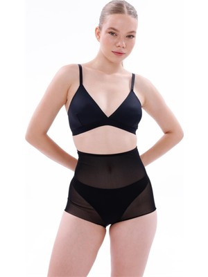 byasafkids Siyah Mı Emay 2706 Lazer Tül Toparlayıcı Slip Hayalet Külot Korse