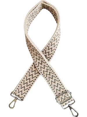 Hobicium Desenli Ayarlanabilir Çanta Askısı – Gold Metal Klipsli, Çapraz Askı Çanta Sapı