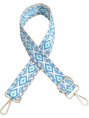 Hobicium Desenli Ayarlanabilir Çanta Askısı – Gold Metal Klipsli, Çapraz Askı Çanta Sapı