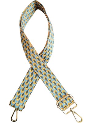 Hobicium Desenli Ayarlanabilir Çanta Askısı – Gold Metal Klipsli, Çapraz Askı Çanta Sapı