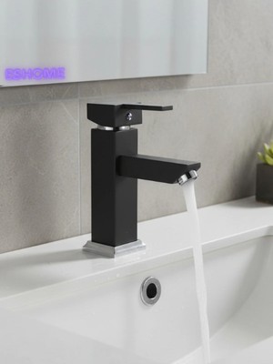 Elite Edition Lüx Kare Sabit Banyo Lavabo Bataryası Pirinç Ağır Malzeme