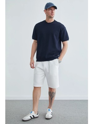 FullaModa Beli Lastikli Bağcıklı Cepli Şort