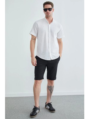 FullaModa Beli Bağlamalı Cepli Duble Paça Şort