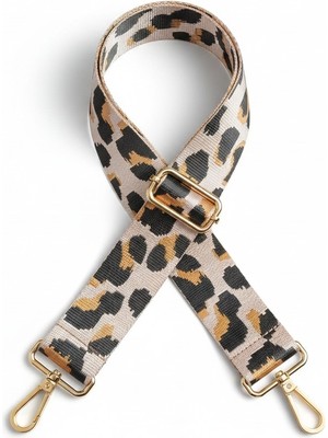 Hobicium Desenli Ayarlanabilir Çanta Askısı – Gold Metal Klipsli, Çapraz Askı Çanta Sapı