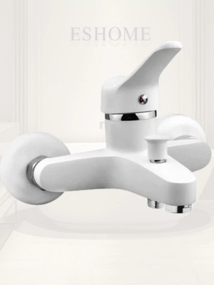 Elite Banyo Bataryası Musluğu Pirinç Gövde Sıcak Soğuk Çift Girişli Beyaz Seri