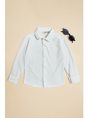 FullaModa Fitilli Düğmeli Erkek Çocuk Gömlek