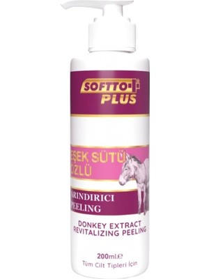 Softto Plus Eşek Sütü Özlü Peeling 200 ml Karma Ciltler İçin Yenileyici Etkili Losyon