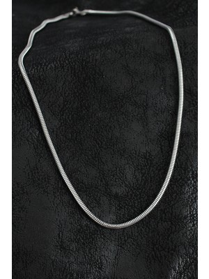 K-Yonlineticaret 316L Çelik Oval Italyan Zincir Model Gümüş Renk Erkek Kolye