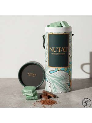 Nutat 700 gr Sütlü Madlen Çikolata - Kapaklı Yeşil Tasarım Büyük Boy Silindir Kutu 🍫📦