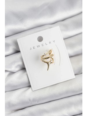 K-Yonlineticaret Gold Renk Pirinç Diken Model Kıkırdak Earcuff Küpe