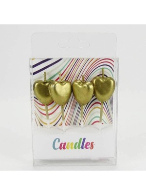 Velora Renk Kalp Mumlar 4 Adet