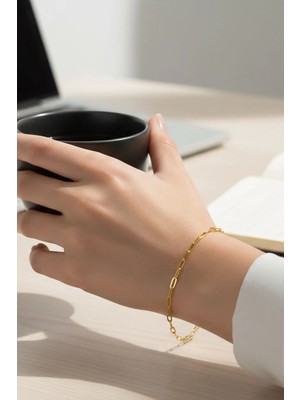 Bilezikci Spor Ataç Altın Zincir Bileklik 14 Ayar