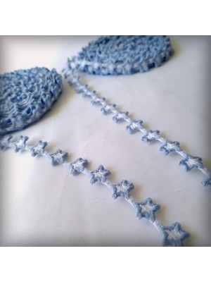 Velora Yıldızlı Nakış Kurdele Seti - Tekstil Sanat Hobisi (Mavi)