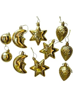 Velora Yılbaşı Karışık Süs Gold 10LU