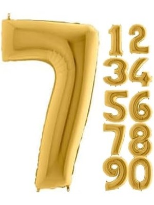 Velora 7 Rakam Balon Folyo Altın Sarısı 16 Inç