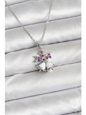 K-Yonlineticaret 316L Çelik Zincir Gümüş Renk Chirtsmas Bell Model Yılbaşı Temalı Kadın Kolye