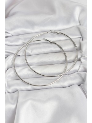 K-Yonlineticaret 316L Çelik Gümüş Renk 75 mm Halka Küpe