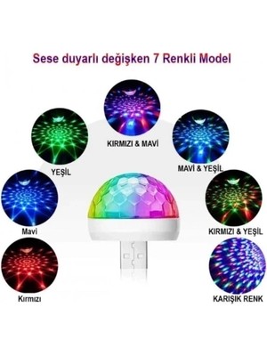 K-Yonlineticaret USB Girişli Sese Duyarlı Disko Topu