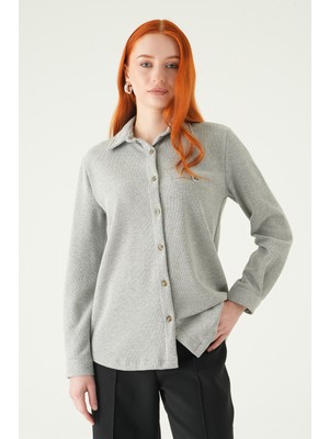 Rays Gri Ön Düğmeli Gömlek 3081A