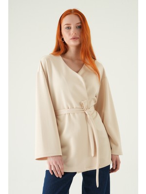 Rays Taş Kuşaklı Geniş Kol Kimono 3068A