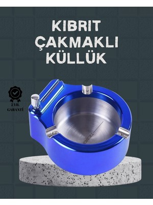K-Yonlineticaret Masa Üstü Çakmaklı Küllük Paslanmaz Metal Gövde