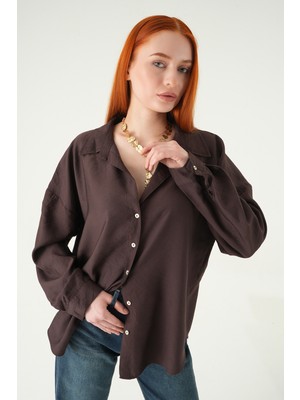 Rays Kahve Oversize Gömlek 2893