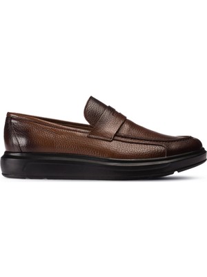 Deery Deri Kahverengi Erkek Loafer 100% Doğal Dana Derisi Poliüretan Taban ile Şık Tasarım