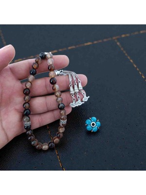 Mga Doğaltaş Kahverengi Akik Tesbih 8mm 33’lük – Doğal Taş Erkek Tesbih – Hakiki Sertifikalı – Hediyelik Tesbih