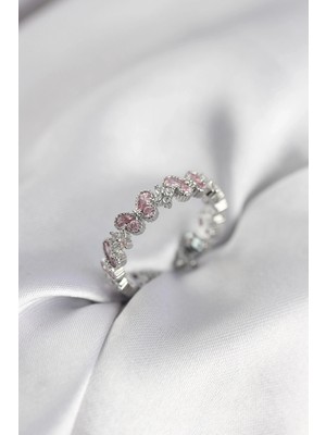 K-Yonlineticaret Pembe Zirkon Taşlı Kelebek Model Kadın Yüzük