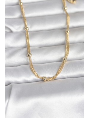 K-Yonlineticaret cm 14K Gold Renk Topçuk Model 60 cm Kadın Kolye