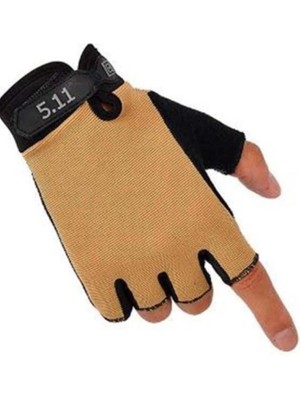 Single Swrod Taktik Eldiven Yarım Parmak Asker Polis Dağcı Avcı Sporcu Kum XL
