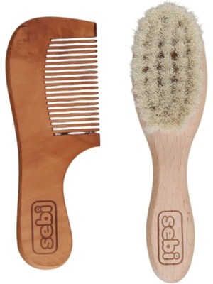 Belle Fusion Mey Ithalat®  Doğal Keçi Kılı Fırça ve Tarak Seti