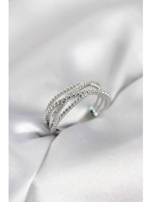 K-Yonlineticaret Gümüş Renk Sarmal Model Kadın Yüzük