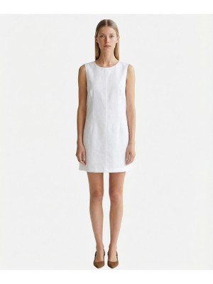 Yargıcı A Form Kayık Yaka Kolsuz Elbise